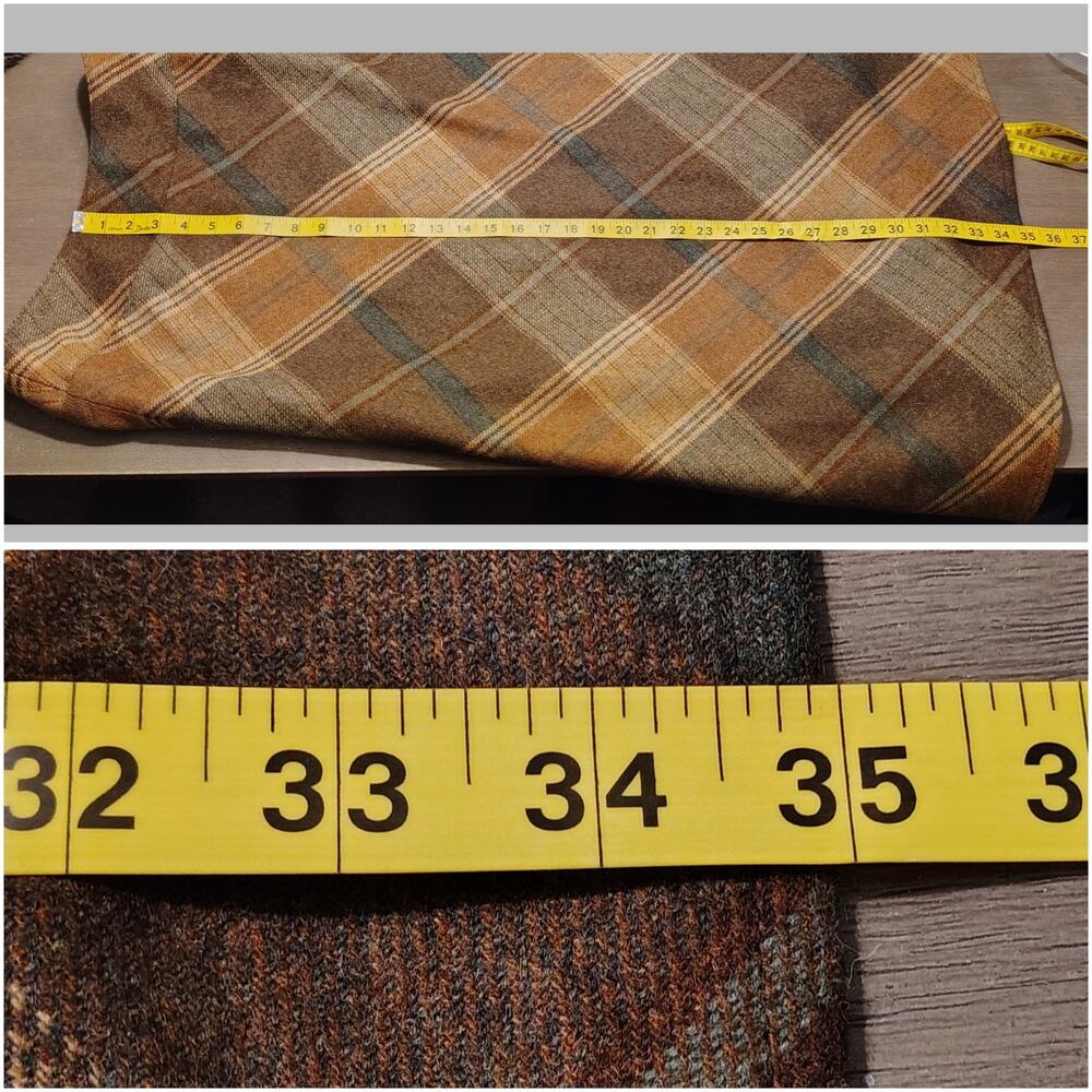 Lauren Ralph Lauren Wool Plaid Equestrian Buckle Midi Skirt Size 6 - Picture 8 of 16